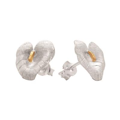 Sterling Silver Lilypad leaf stud "Peace Earrings"
