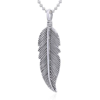 Sterling Silver feather pendant